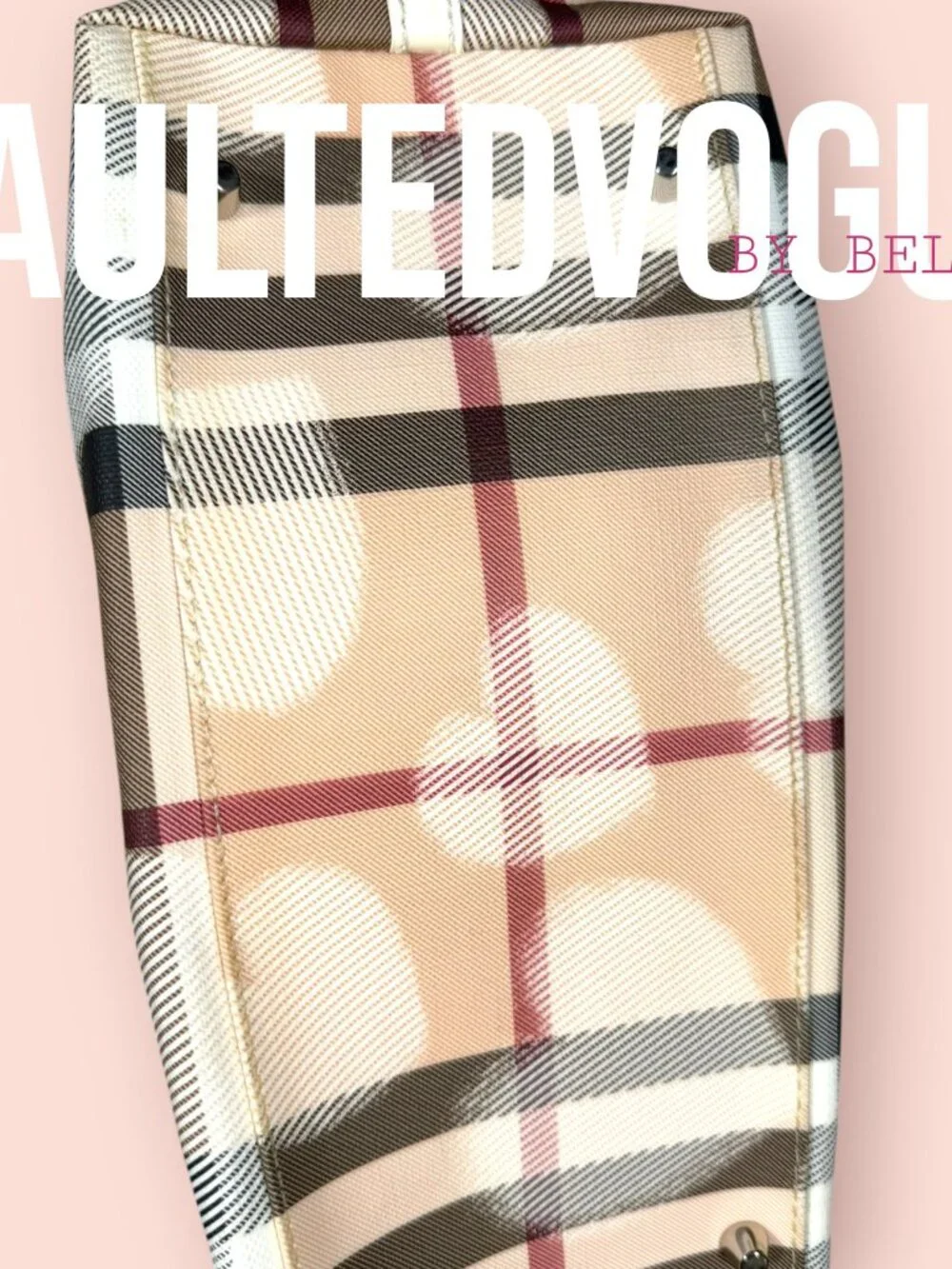 Burberry Nova Check Hearts Tote 💕 Rare Print Canvas Bag - Picture 6 of 11